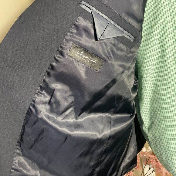 THE BLK TUX 46XS Tollegno 1900 Suit Jacket Men's Blazer Blue 100% Merino Wool - Picture 6 of 13